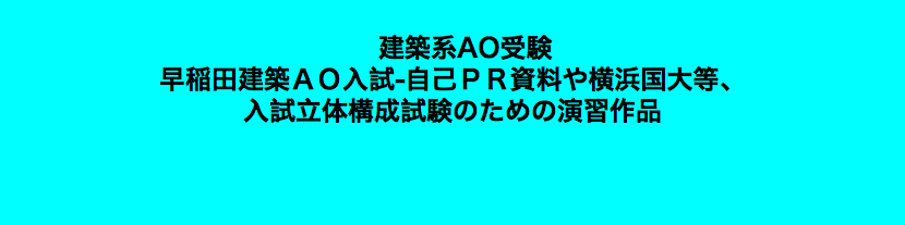  建築系AO受験 早稲田建築ＡＯ入試-自己ＰＲ資料や横浜国大等、 入試立体構成試験のための演習作品